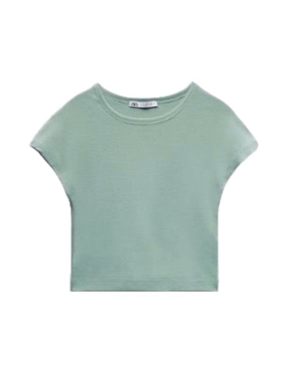 Zara Cropped Baby Tee Green, size L, like new!